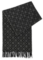 Tory Burch Logo-monogrammed Wool-blend Scarf - Black - One Size