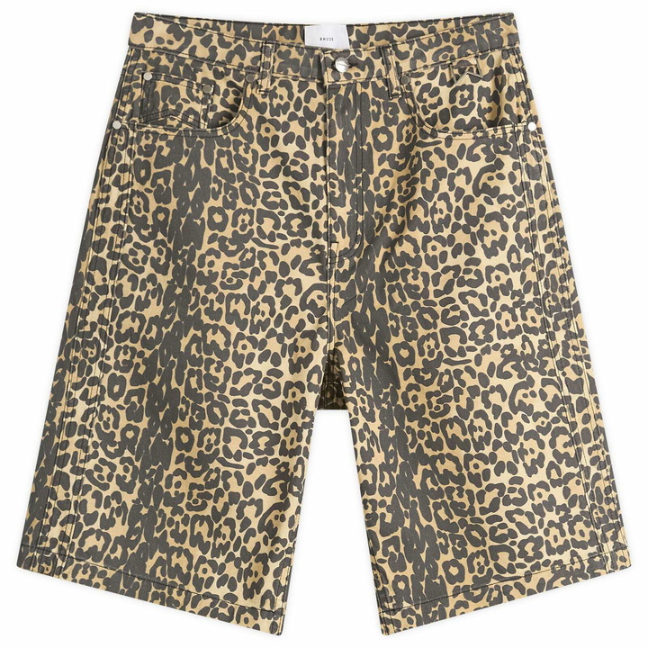 Photo: Rhude Men's Leopard Shorts in Black/Tan
