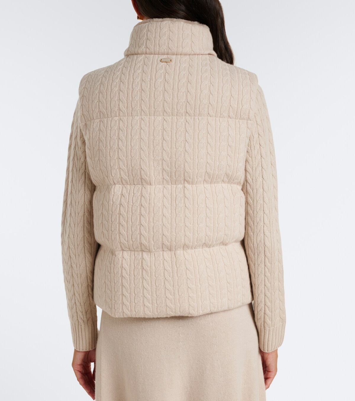 Agnona Cable-knit cashmere puffer vest