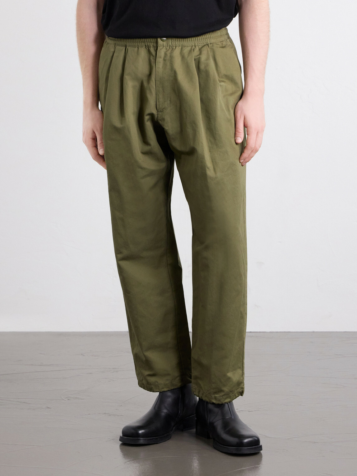 Neighborhood - Wide-Leg Cotton and Linen-Blend Twill Trousers - Green