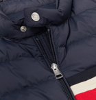 Moncler - Striped Quilted Shell Down Jacket - Blue