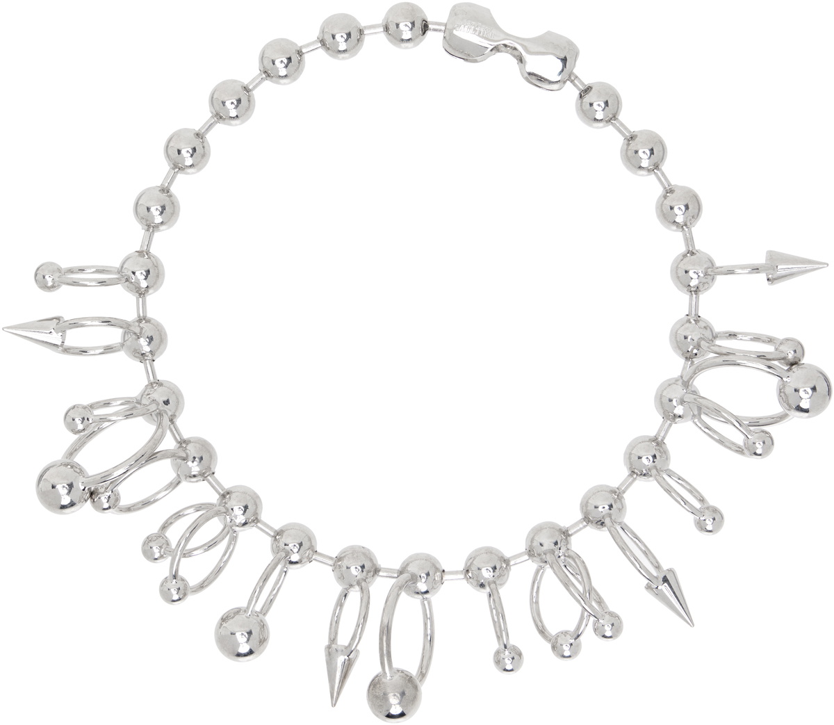 Jean Paul Gaultier Silver All Around Piercing Necklace Jean Jean Paul Gaultier Silver All Around Piercing Necklace Jean