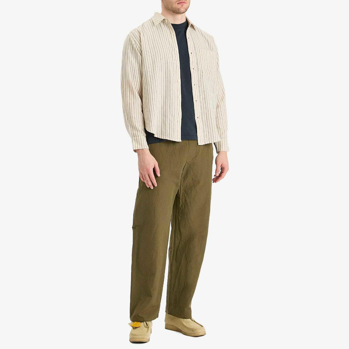 Café Mountain Men's Dotted Stripe Heritage Shirt in Chalk
