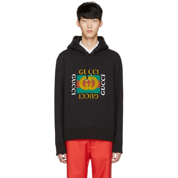 Photo: Gucci Black Aged Logo Hoodie