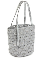 Rabanne Embellished Lurex Raffia Tote - Silver - One Size