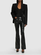 MUGLER - Snake Leather Flared Pants