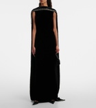 Roland Mouret Caped embellished velvet gown
