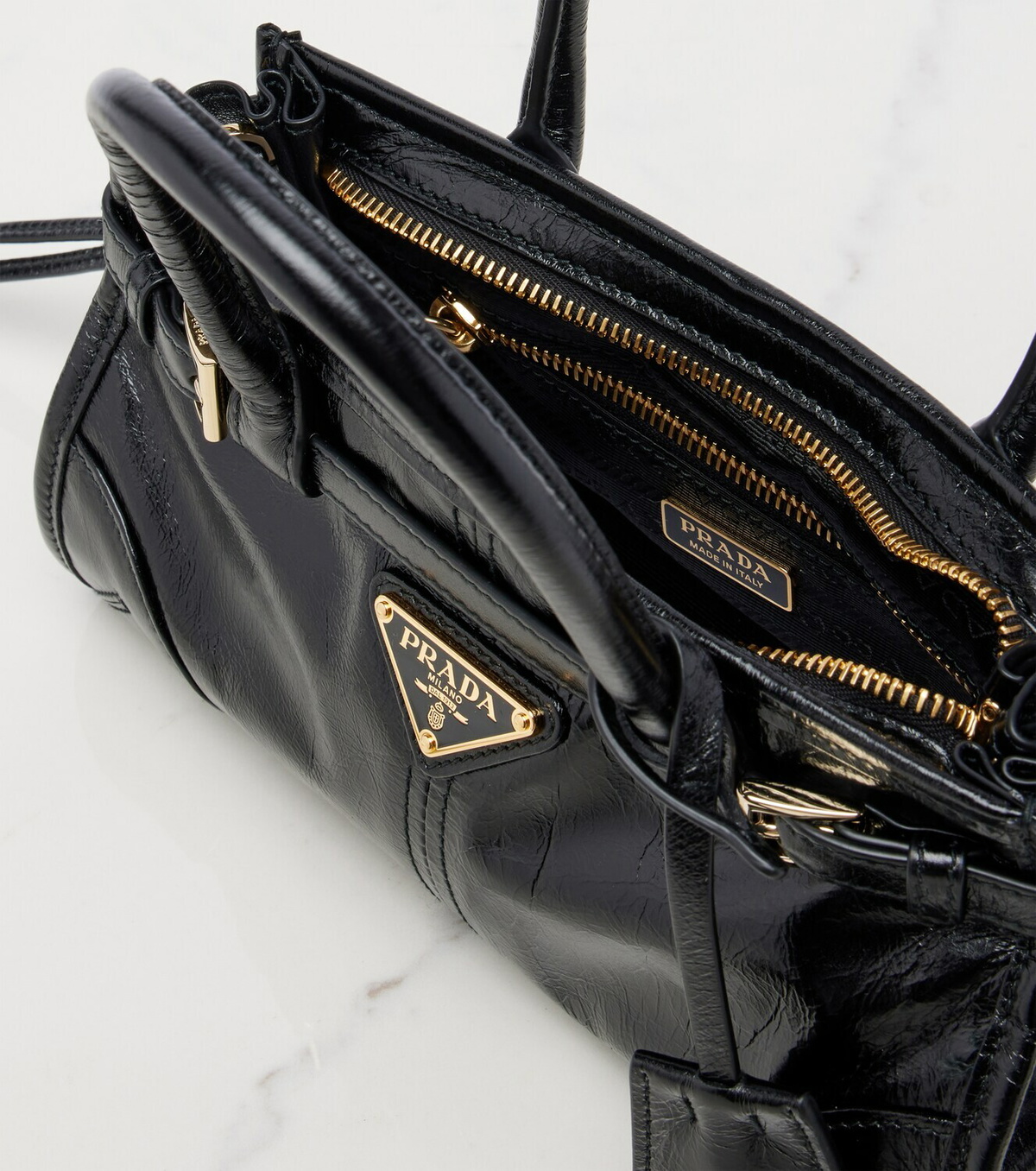 Prada Prada Bonnie Mini leather top-handle bag