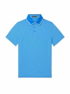 G/FORE - Feeder Striped Tech-Piqué Golf Polo Shirt - Blue
