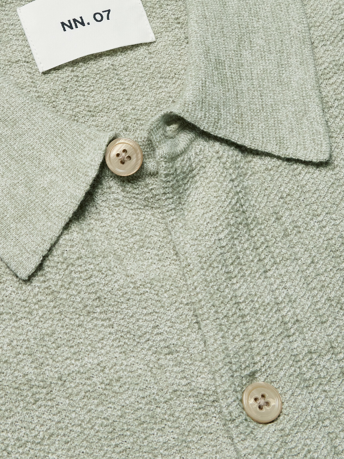 NN07 - Nolan 6695 Textured-Knit Organic Cotton Shirt - Green