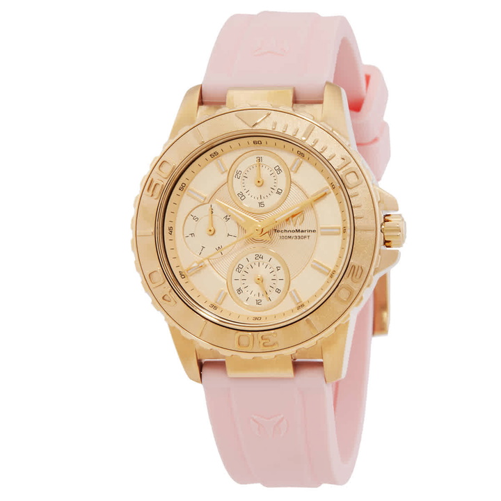 Photo: Technomarine Sea Quartz Gold Dial Ladies Watch TM-725018