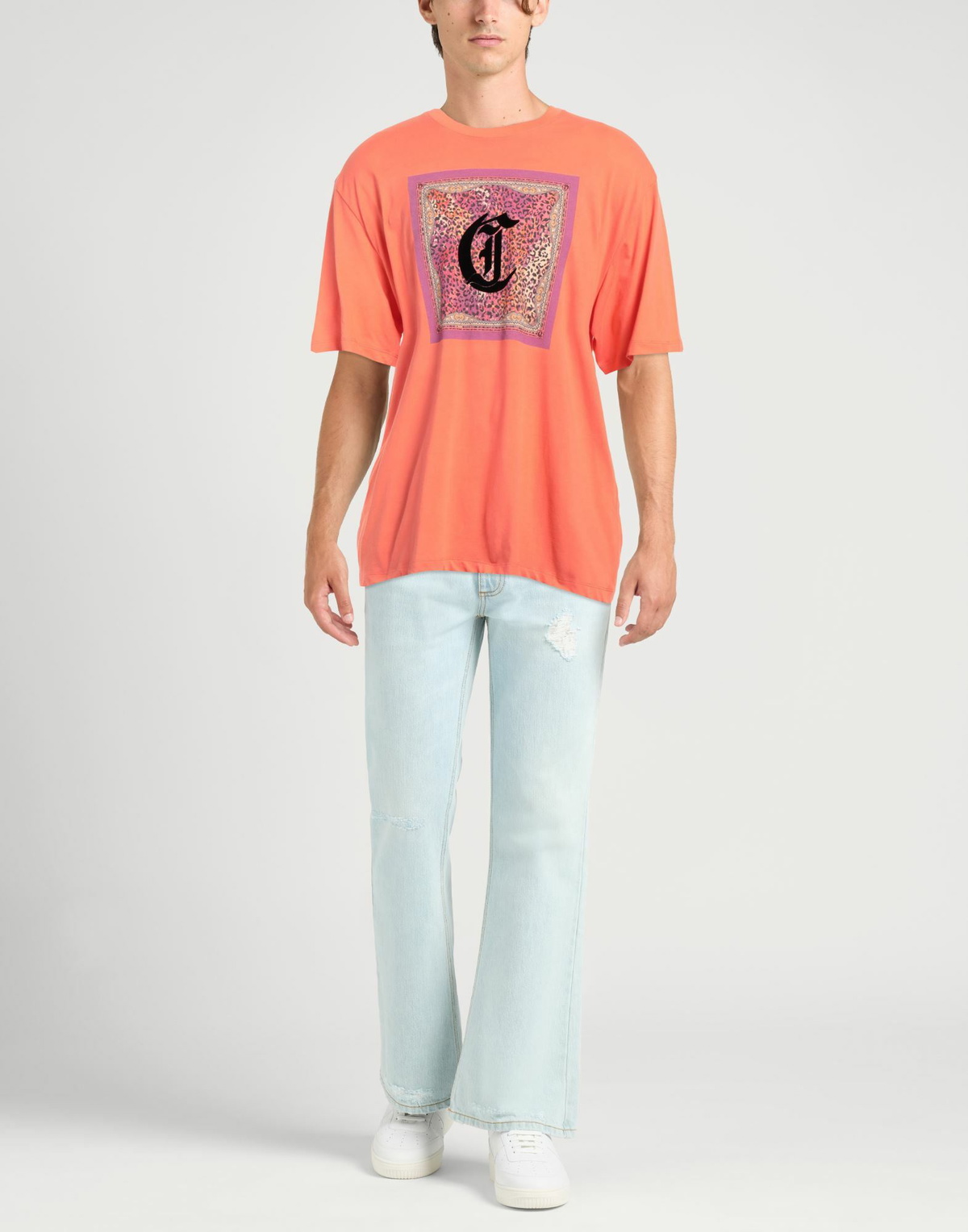 Just Cavalli Mens T-shirt Coral