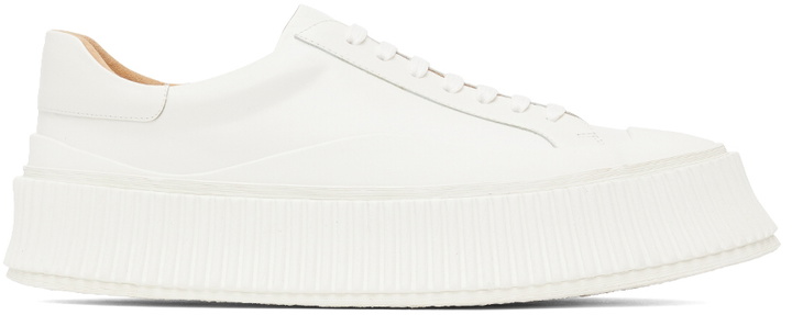 Photo: Jil Sander White Leather Platform Sneakers