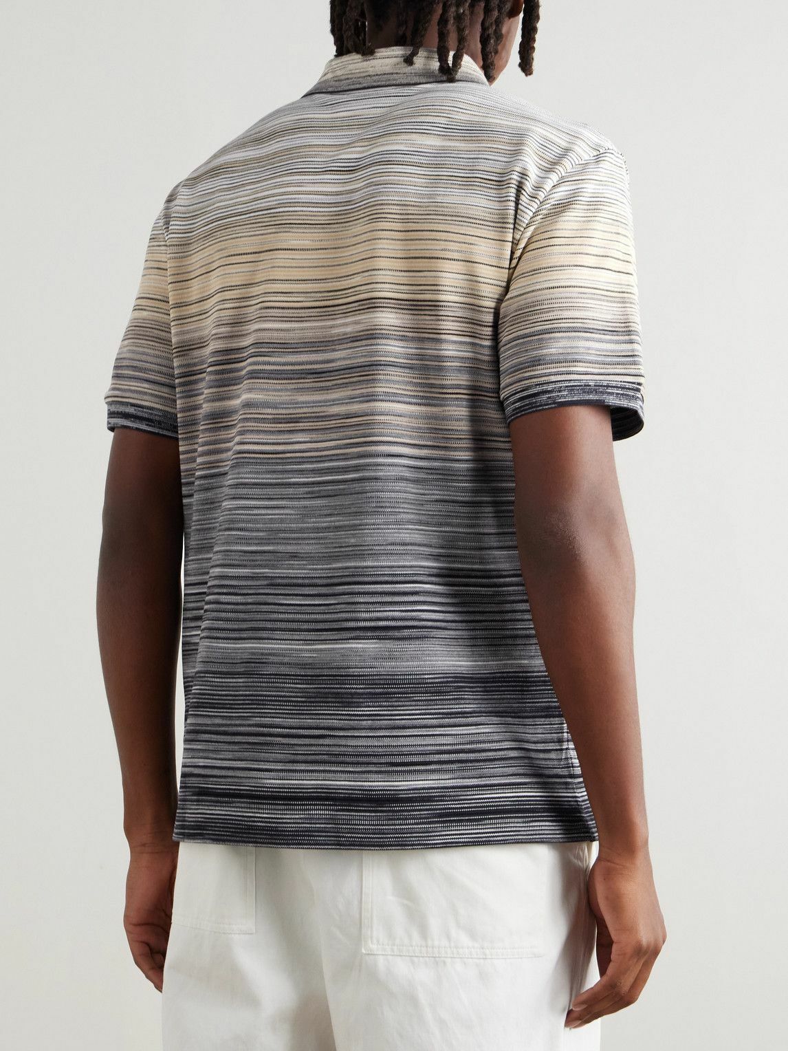 Missoni - Space-Dyed Cotton-Piqué Polo Shirt - Gray