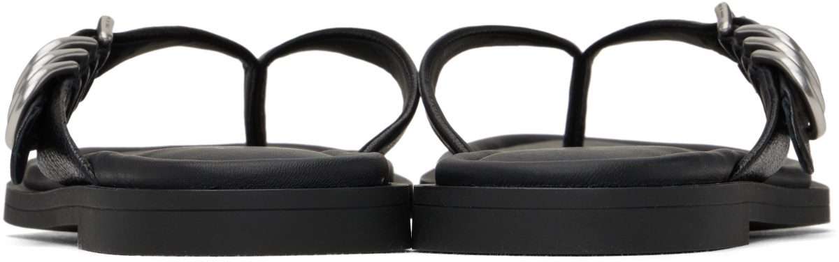 rag & bone Black Gia Leather Thong Sandals