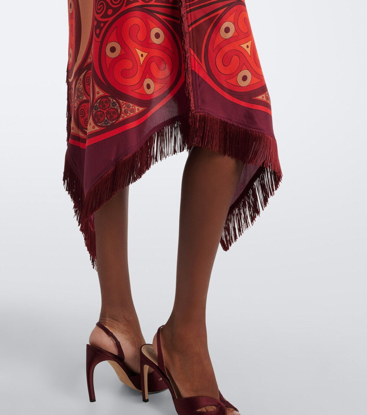 La DoubleJ Alchemy fringed silk voile midi dress
