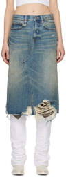 R13 Blue Jesse Denim Midi Skirt