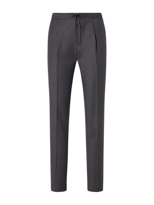 Photo: Slowear - Tapered Pleated Virgin Wool Trousers - Gray