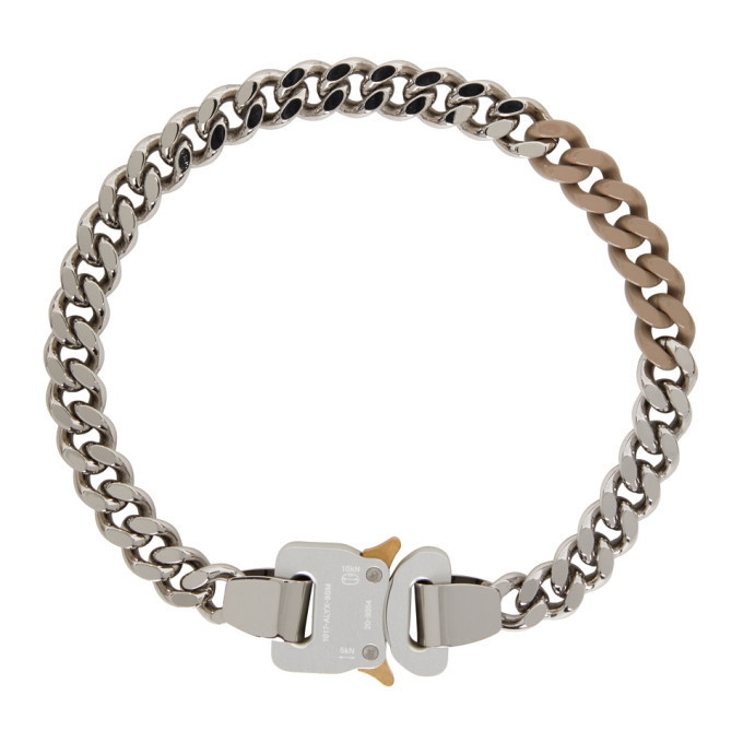 1017 ALYX 9SM SSENSE Exclusive Silver and Beige Colored Links ...