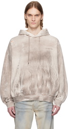 Feng Chen Wang Gray Sandwashed Ripped Hoodie