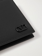 VALENTINO - Valentino Garavani Logo-Appliquéd Leather Billfold Wallet - Black