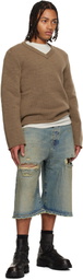 424 Brown V-Neck Sweater