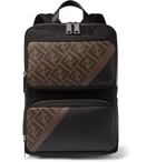 Fendi - Leather and Coated Canvas-Trimmed Shell Backpack - Brown