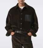 Loewe Leather-trimmed cotton corduroy shirt