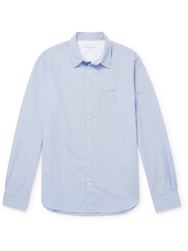 Photo: Officine Generale - Benoit Striped Cotton-Poplin Shirt - Blue