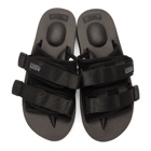 Suicoke Black Suede MOTO-VS Sandals