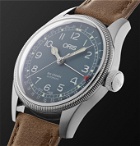 ORIS - Big Crown Pointer Date Automatic 40mm Stainless Steel and Suede Watch, Ref. No. 01 754 7741 4065-07 5 20 63 - Blue