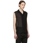 Saint Laurent Black Wool Sleeveless Shirt