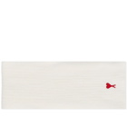 AMI Men's Small A Scarf in Off White/Red