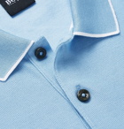Hugo Boss - Contrast-Tipped Cotton-Piqué Polo Shirt - Men - Blue