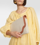 Loro Piana Alba Large canvas clutch