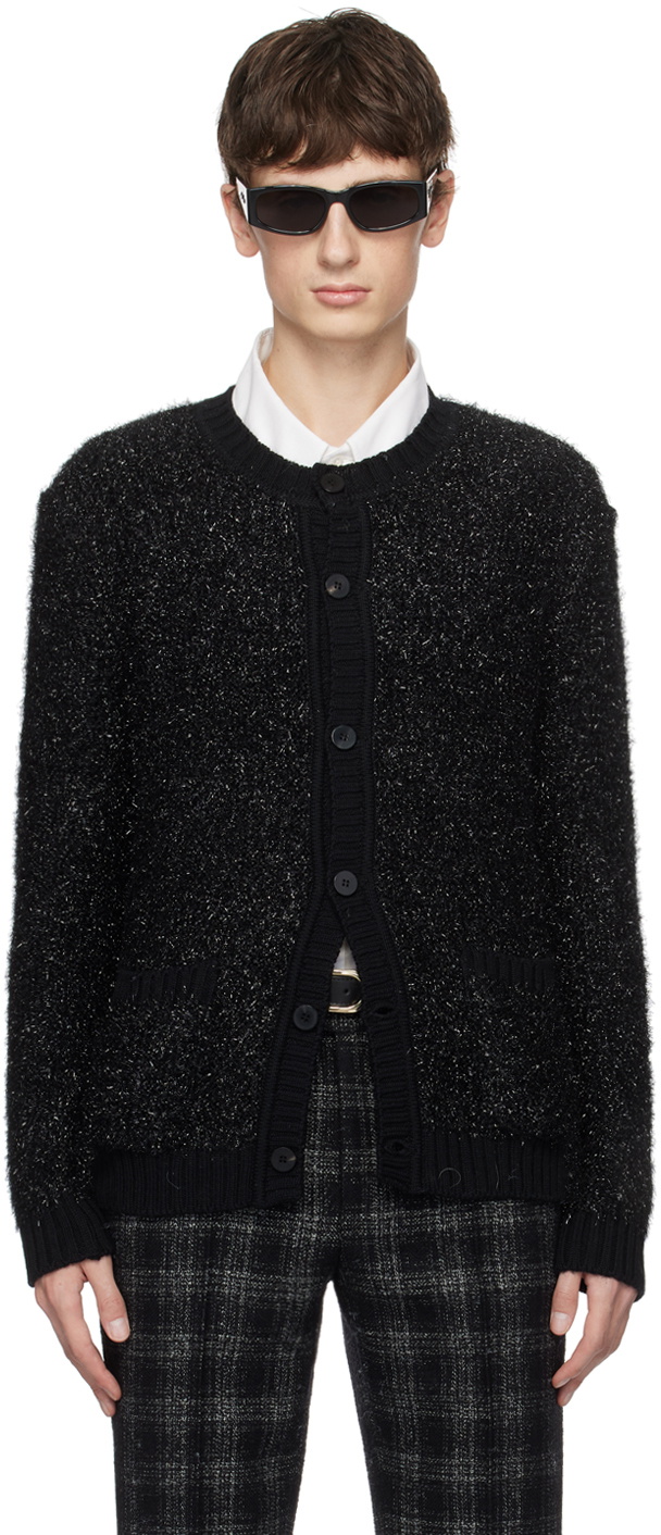 Ernest W. Baker Black Crewneck Cardigan Ernest W. Baker