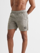 Stone Island - Mid-Length Logo-Appliquéd ECONYL Swim Shorts - Gray