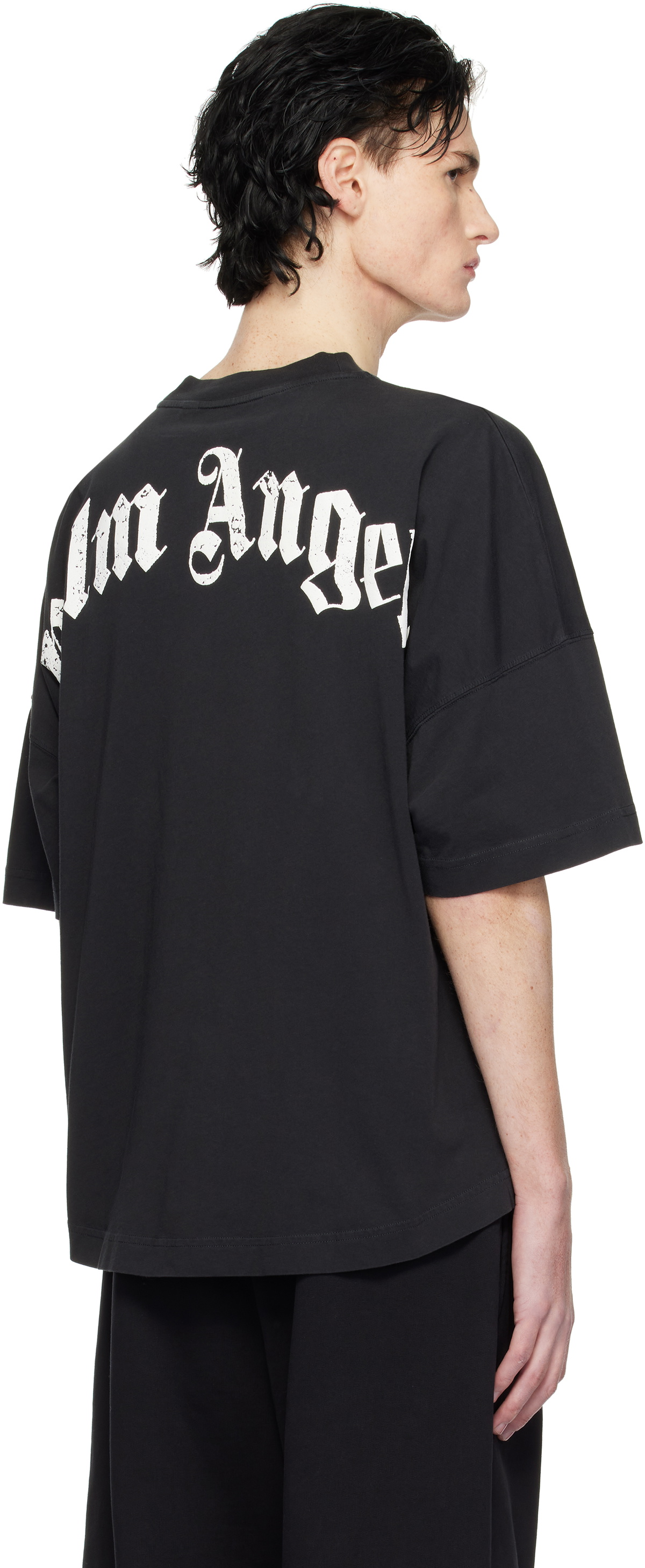 Tシャツ・カットソー Palm Angels \"CURVED LOGO REGULAR\" SHORT SLEEVES T-SHIRT Palm Angels curved-logo T-shirt | White | FARFETCH