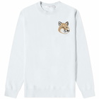 Maison Kitsuné Men's Mini Fox Head Intarsia Comfort Knit in Blue Haze