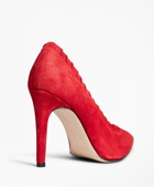Brooks Brothers Women's Suede Whip-Stitch Point-Toe Pumps Shoes | Red