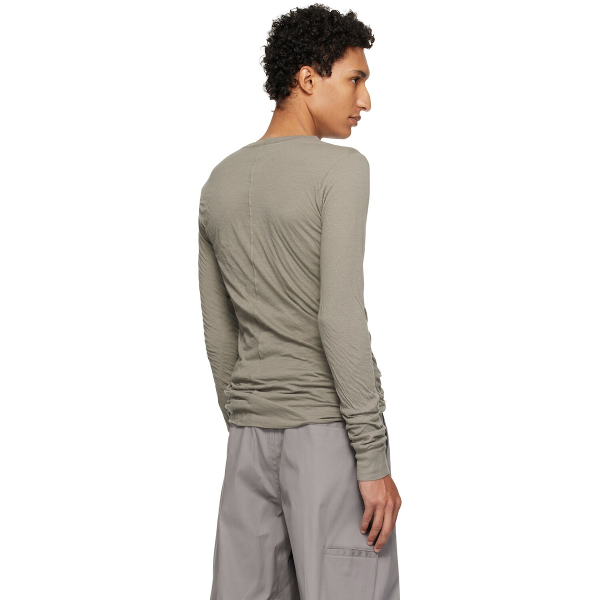 Rick Owens Taupe Tower Double LS T-shirt