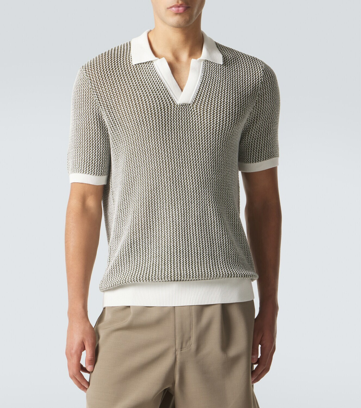 Orlebar Brown Horton crochet cotton polo sweater