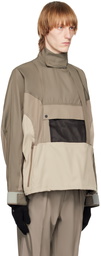 meanswhile Taupe Graduation Combine Jacket