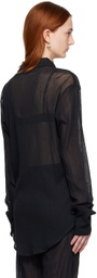 Ludovic de Saint Sernin Black Semi-Sheer Shirt