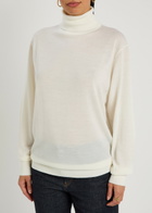 Toteme Turtle-neck Fine-knit Wool Jumper Ecru