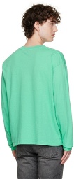 SEEKINGS Green Cotton Long Sleeve T-Shirt