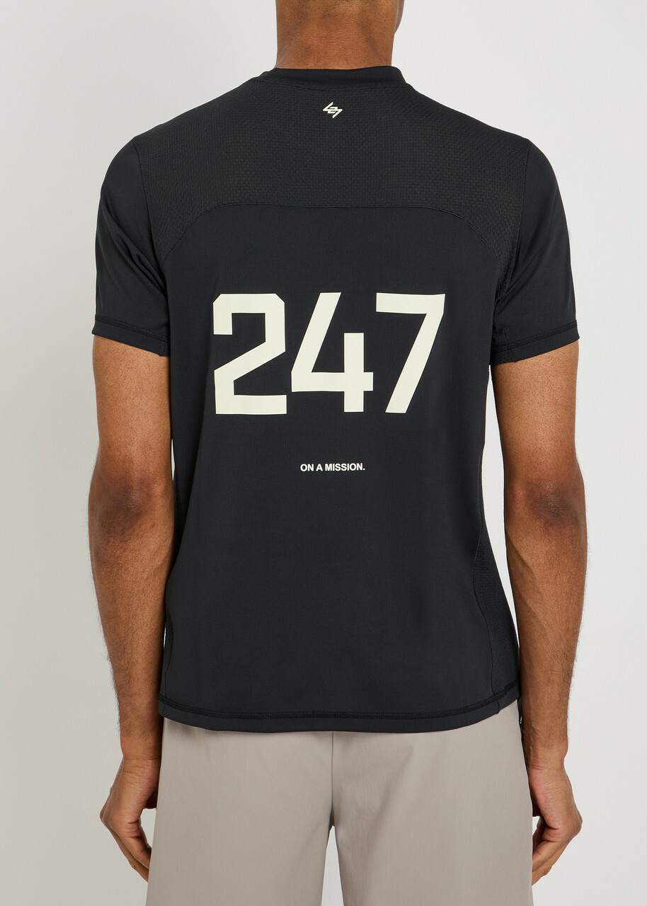Represent 247 Numbers Stretch-jersey T-shirt Black