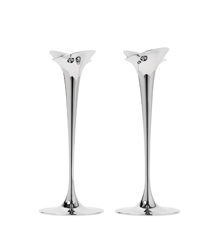 Photo: Georg Jensen Bloom Large set of 2 stainless steel candle holders by Helle Damkjær