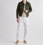 TOM FORD - Garment-Dyed Brushed-Cotton Blouson Jacket - Green