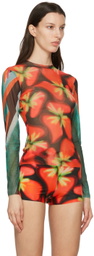 Louisa Ballou Multicolor Long Sleeve Mesh Top